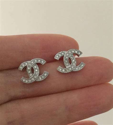 silver chanel cc earrings|Chanel cc earrings original.